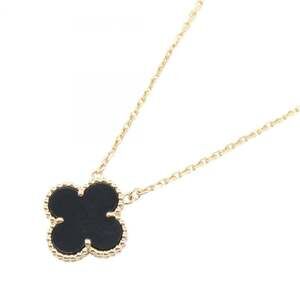 Van Cleef & Arpels Vintage Alhambra Necklace, Onyx, 18K Yellow Gold, Women's,...